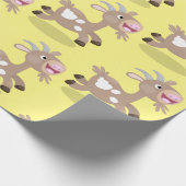 かわいい幸せなビリーヤギの漫画 ラッピングペーパー (角)