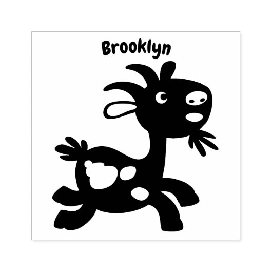 かわいい幸せなビリーヤギの漫画 ラバースタンプ (インプリント)