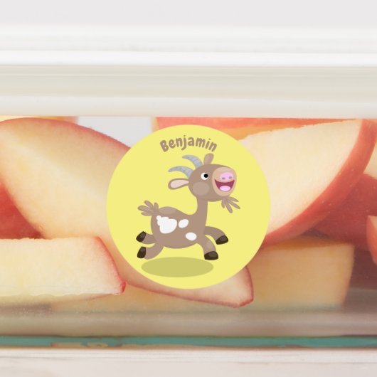 かわいい幸せなビリーヤギの漫画 ラベル (貼付)