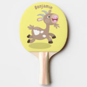 かわいい幸せなビリーヤギの漫画 卓球ラケット (裏面)