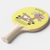 かわいい幸せなビリーヤギの漫画 卓球ラケット (正面アングル)