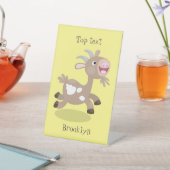 かわいい幸せなビリーヤギの漫画 台座サイン (インサイチュ)