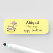 かわいい幸せなビリーヤギの漫画 名札 (インサイチュ)