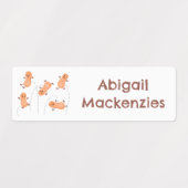 かわいい幸せなピーナッツの漫画パーソナライズされた ラベル (デザイン1)