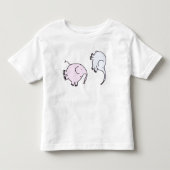 かわいい幸せなフリップ象 トドラーTシャツ (正面)