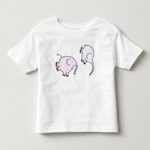 かわいい幸せなフリップ象 トドラーTシャツ