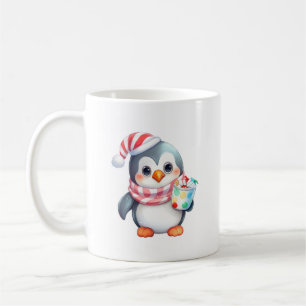 かわいい幸せなペンギンとスナック コーヒーマグカップ