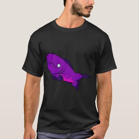かわいい幸せなマジェンタの魚 Tシャツ (正面)