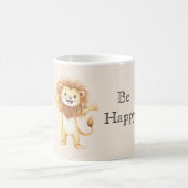 かわいい幸せなライオン コーヒーマグカップ (中央)