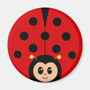 かわいい幸せなレディバグのキャラクター マグネット