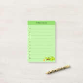 かわいい幸せなワニの事ライムグリーン ポストイット (デスク上)