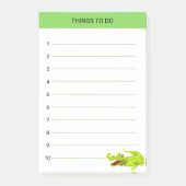 かわいい幸せなワニの物事を緑と白で ポストイット (正面)