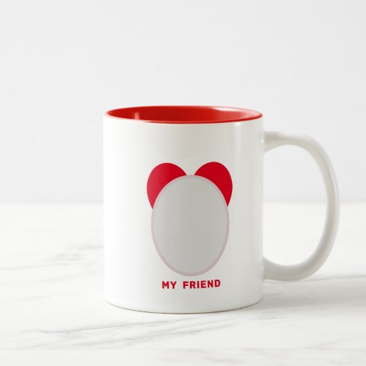 かわいい幸せな友情の日最高のの友の写真 ツートーンマグカップ (右)