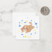 かわいい幸せな子犬のイラスト ノートカード (正面/裏面インサイチュ)