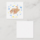 かわいい幸せな子犬のイラスト ノートカード (正面/裏面)