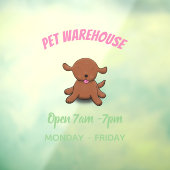 かわいい幸せな子犬の漫画イラストレーション ウィンドウサイン (シート3)