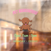 かわいい幸せな子犬の漫画イラストレーション ウィンドウサイン (シート2)