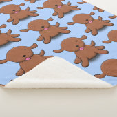 かわいい幸せな子犬の漫画イラストレーション シェルパブランケット (3/4)