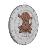 かわいい幸せな子犬の漫画イラストレーション ダーツボード (正面左)