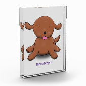 かわいい幸せな子犬の漫画イラストレーション フォトブロック (左)