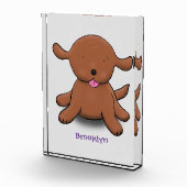 かわいい幸せな子犬の漫画イラストレーション フォトブロック (右)