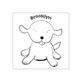 かわいい幸せな子犬の漫画イラストレーション ラバースタンプ (インプリント)