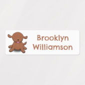 かわいい幸せな子犬の漫画パーソナライズされた ラベル (デザイン2)