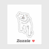 かわいい幸せな子犬の肖像画 シール (シート)