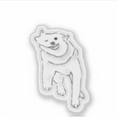 かわいい幸せな子犬の肖像画 シール (正面)