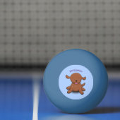 かわいい幸せな子犬の青い漫画イラストレーション 卓球ボール (ネット)