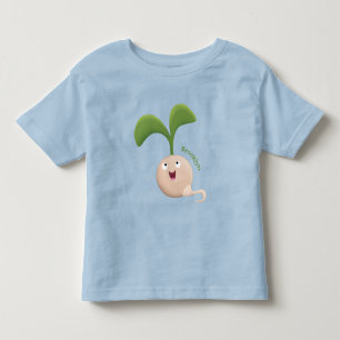かわいい幸せな子芽漫画のイラストレーション トドラーTシャツ