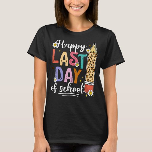 かわいい幸せな学校の最終日先生子供たちgroovy tシャツ (正面)