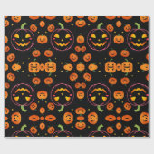 かわいい幸せな小さなカボチャ笑顔の雰囲気 ラッピングペーパー (フラット)