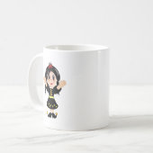 かわいい幸せな小さな女の子の漫画 コーヒーマグカップ (正面左)