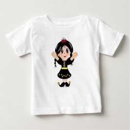 かわいい幸せな小さな女の子漫画 ベビーTシャツ