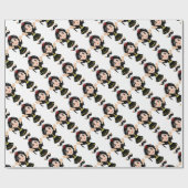 かわいい幸せな小さな女の子漫画 ラッピングペーパー (フラット)