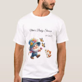 かわいい幸せな小人と蝶のベイビーシャワーファミリー Tシャツ (正面)