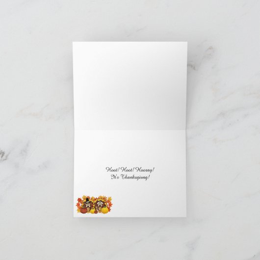 かわいい幸せな巡礼フクロウたち シーズンカード (内部)