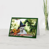 かわいい幸せな感謝祭の犬の挨拶状 シーズンカード (正面)