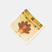 かわいい幸せな感謝祭トルコ スタンダードカクテルナプキン (角)