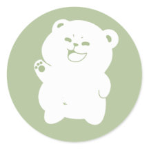 かわいい幸せな手を振るクマのデジタルイラスト