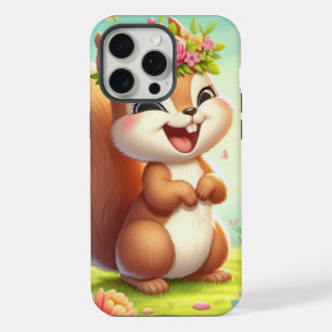 かわいい幸せな春リス iPhone 15 PRO MAXケース