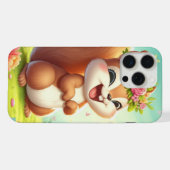 かわいい幸せな春リス iPhoneケース (裏面横)