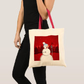 かわいい幸せな歌雪だるまクリスマス トートバッグ (正面(商品))
