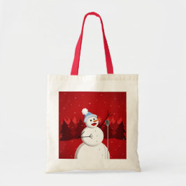 かわいい幸せな歌雪だるまクリスマス トートバッグ