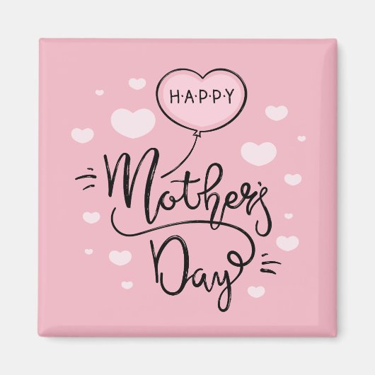 かわいい幸せな母の日の書 |マグネット マグネット (正面)