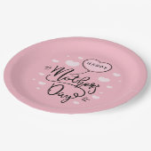 かわいい幸せな母の日の書 |紙プレート ペーパープレート (アングル)