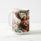 かわいい幸せな母の日/ハイランドカウズ コーヒーマグカップ (正面左)