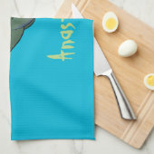 かわいい幸せな海の怪物プレシオサーアニメ キッチンタオル (四つ折り)