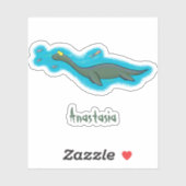 かわいい幸せな海の怪物プレシオサーアニメ シール (シート)